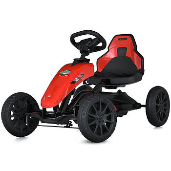 Дитячий педальний карт з ручним гальмом Bambi M 5779E-3 Червоний Педальна машинка веломобіль