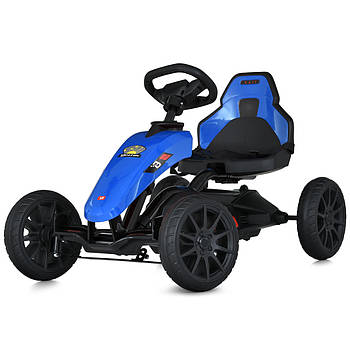 Дитячий педальний карт з ручним гальмом Bambi M 5779E-4 Синій Педальна машинка веломобіль