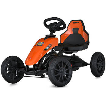 Дитячий педальний карт з ручним гальмом Bambi M 5779E-7 Помаранчевий Педальна машинка веломобіль