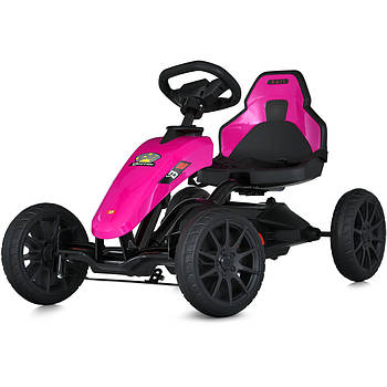 Дитячий педальний карт з ручним гальмом Bambi M 5779E-8 Рожевий Педальна машинка веломобіль