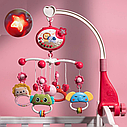 Музичний проектор мобіль-нічник 698-84-85 карусель з підвісними елементами Рожева з пультом, фото 5