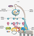 Музичний проектор мобіль-нічник 698-84-85 карусель з підвісними елементами Блакитний з пультом, фото 6