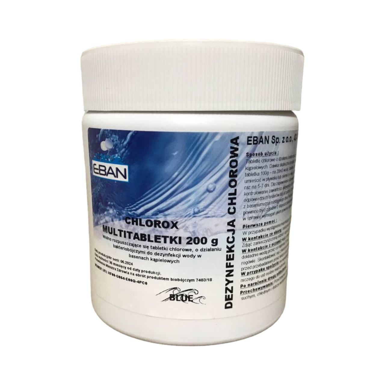 CHLOROX BLUE TABS багатофункціональні таблетки для басейну 2шт 400г (таблетка 200г)