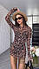 Жіноче плаття міні ; Кольори - принт лео ; Розмір: 42-46 (one size) ;, фото 2