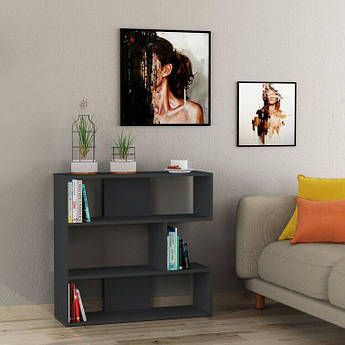 Стильний стелаж для будинку, стелаж в спальню. Колір - Чорний