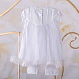 Літній костюмчик для Хрещення дівчинки "Діва Марія" Білий колір, розмір 86, фото 3