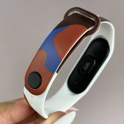 Ремінець для Xiaomi Mi Band 3 силіконовий кольоровий браслет для фітнес трекера мі бенд 3 білий MLT мод 8, фото 2