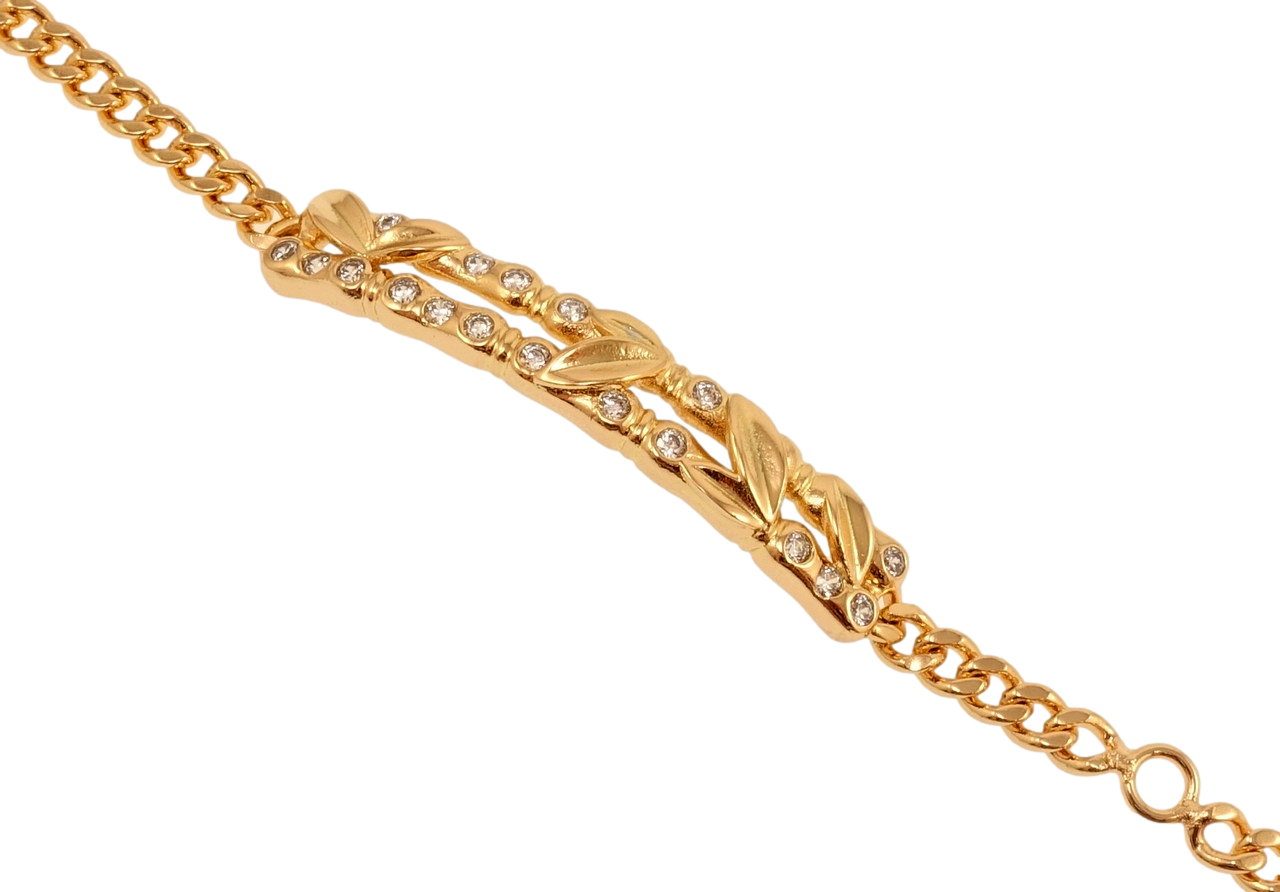 Браслет Xuping Позолота 18K "Панцирне плетіння з мальовничою вставкою" довжина з дод. 16,5-22,5см х 4мм