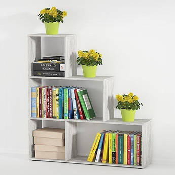 Стелаж для дому з ДСП СТЛ-31 колір Бетон, може бути і тумбою та етажеркою дуже зручний для зберігання речей.