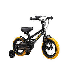 Велосипед для дітей від 2-х років Miqilong ST 12" чорний з додатковими колесами