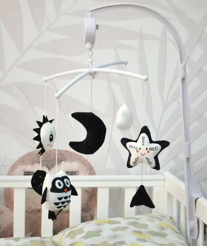 Музична карусель на ліжечко RAT11 з підвісними елементами Совенятко, фото 1