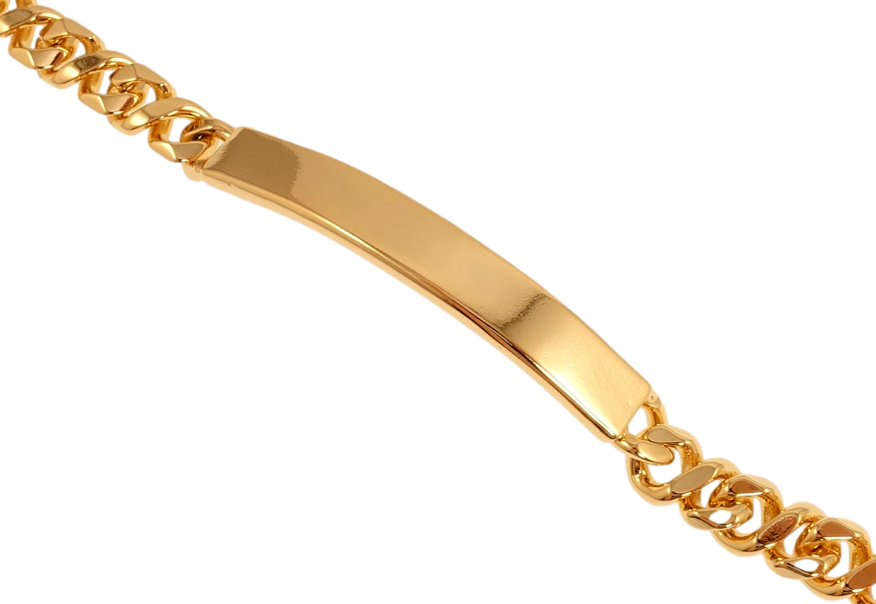 Браслет Xuping Позолота 18K "Плетіння вісімка із вставкою пластина" довжина 19.5см х 7мм