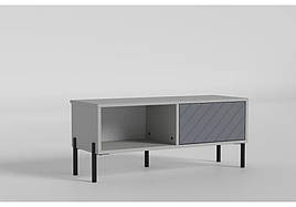 Тумба під телевізор у вітальню з ДСП/МДФ Leada/Леада №5 LuxeStudio Шиншила сіра/RAL 7024