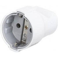 Гніздо штепсельне DE-PA із заземленням біле 16А