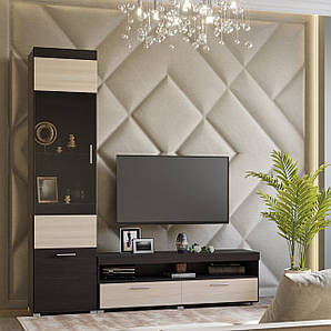 Вітальня Еверест Британія Комплект 5 (2 елементи) венге + дуб молочний (DTM-2660)