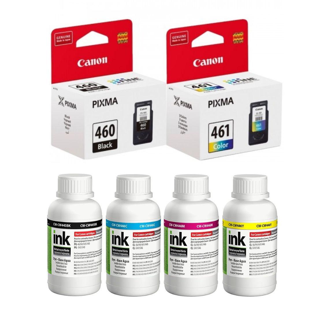 Набір картриджів Canon PG-460, CL-461 +  Чорнило ColorWay CW-CW445/CW446SET02 (TS7440, TS5340)(3729C001)