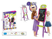 Мольберт двосторонній Artist крейда, маркери, магніти Pink/Raspberry 99 см (YM 825)