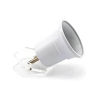 Патрон DE-PA Е27 для ламп з вилкою білий