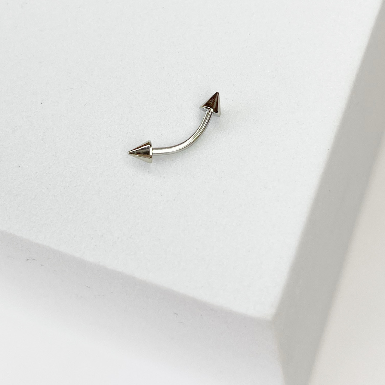 Сережка для пірсинга Finding Банан з шипами для брів вух губи пупка хірургічна сталь 316L Сталистий 16 мм x 2.8 мм Pr00039