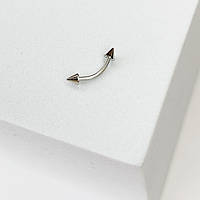 Сережка для пірсинга Finding Банан з шипами для брів вух губи пупка хірургічна сталь 316L Сталистий 16 мм x 2.8 мм Pr00039