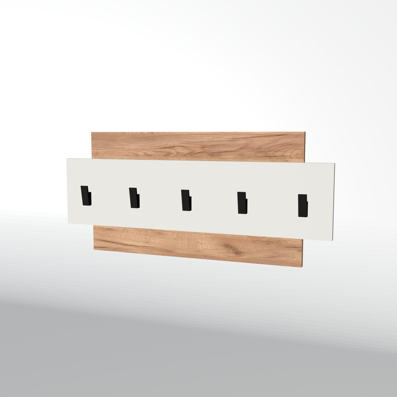 Вішалка настінна Еверест Нордік-800 80х3х36 см Білий + Дуб крафт золотий (DTM-5519), фото 1