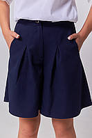 Шорты для девочки 140-164 см школьные синие шорты на девочку