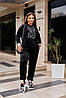 Спортивний жіночий костюм з велюру штани з карманами та кофта з капюшоном великих розмірів, фото 10