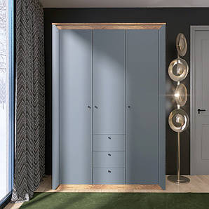 Шафа тридверна Еверест Нордік-1400 Графіт + Дуб крафт золотий (DTM-5538)