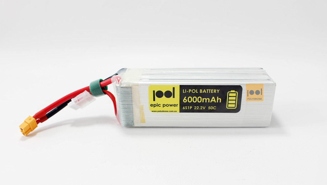 Li-Pol акумулятор / батарея для FPV (ФПВ) коптера 6S1P 6000mАh 50C, фото 1