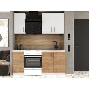 Кухня модульна Еверест Оптіма набір №1 Білий+Дуб крафт золотий 1,8 м (DTM-5691)