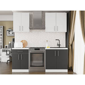 Кухня модульна Еверест Оптіма набір №2 Німфея альба+Антрацит 2 м (DTM-5697)