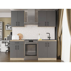 Кухня модульна Еверест Оптіма набір №2 Графіт 2 м (DTM-5698)