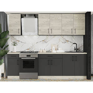 Кухня модульна Еверест Оптіма набір №3 Дуб крафт білий+Антрацит 2,6 м (DTM-5699)