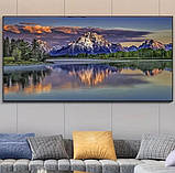 Алмазна мозаїка Гірський пейзаж / Алмазна живопис велика / Кришталева мозаїка Гірське озеро 3, фото 3