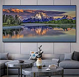 Алмазна мозаїка Гірський пейзаж / Алмазна живопис велика / Кришталева мозаїка Гірське озеро 3, фото 4