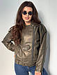 Куртка жіноча хакі з еко-шкіри oversize 42-46; 48-52 Rin4957-900, фото 8