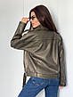 Куртка жіноча хакі з еко-шкіри oversize 42-46; 48-52 Rin4957-900, фото 9