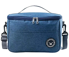 Термосумка для їжі та напоїв Your City плечова 24х14х17 см сумка холодильник для обідів і ланчу Синій