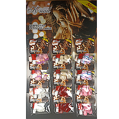 Нігті накладні Maxfactor Art Nail кольорові з малюнком упаковка з клеєм 12 штук № 1