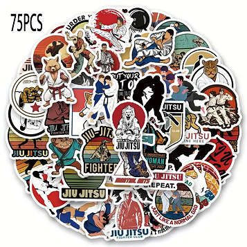 Водонепроникний вініловий стікер Jiu Jitsu / Judo. Набір 75 штук