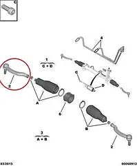 Рульовий наконечник правий Fiat Ducato 250, Peugeot Boxer 3, Citroen Jumper 3 (2006-2014), 1376345080