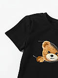 Жіноча облягаюча міні сукня з принтом ведмедика, фото 5