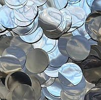 Конфеті кружечки Срібло 15 мм, 50 грамів