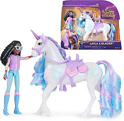 Фігурка Лейла з єдинорогом Крижинка "Академія єдинорогів" Unicorn Academy Layla & Glacier