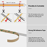 Білі світлодіодні стрічки COB, 16,4 фути, 4000K, яскравий натуральний білий колір, 12 В, 1600 світлодіодів, CRI90, фото 2