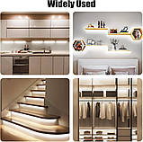 Білі світлодіодні стрічки COB, 16,4 фути, 4000K, яскравий натуральний білий колір, 12 В, 1600 світлодіодів, CRI90, фото 3