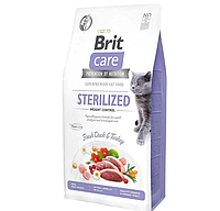 Brit Care Cat Sterilised & Weight Control сухий корм для стерилізованих котів контроль ваги 7 кг