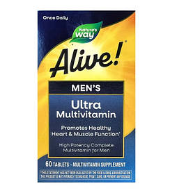 Мультивітаміни для чоловіків Alive! Nature's Way 60 таблеток