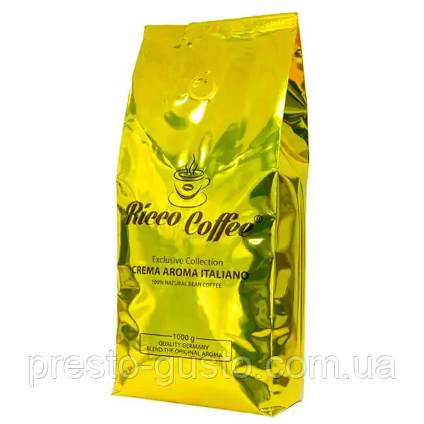 Кава у зернах Ricco Crema Aroma Italiana 1 кг (80/20), фото 1