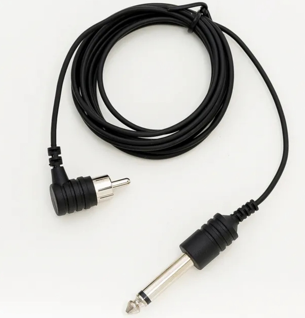 Кліп корд чорний тонкий з RCA кутовий, фото 1